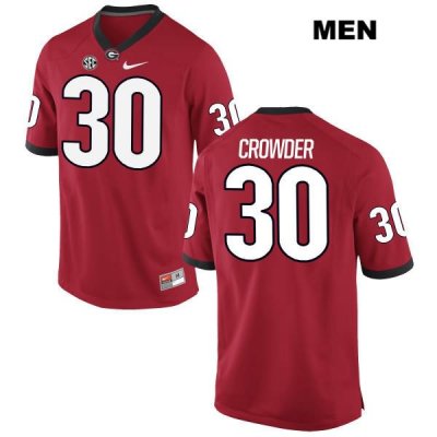Men's Georgia Bulldogs NCAA #30 Tae Crowder Nike Stitched Red Authentic College Football Jersey BAO0554YN